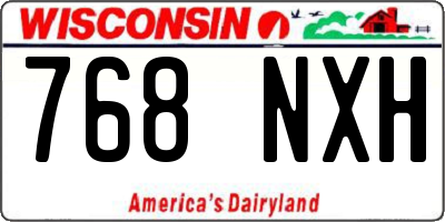 WI license plate 768NXH