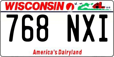 WI license plate 768NXI