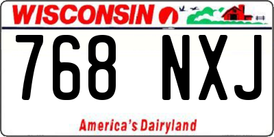 WI license plate 768NXJ