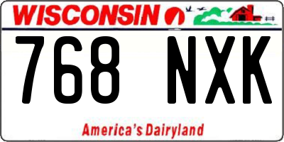 WI license plate 768NXK