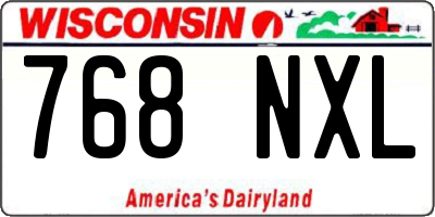 WI license plate 768NXL