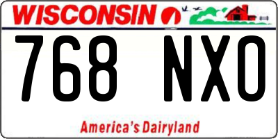 WI license plate 768NXO