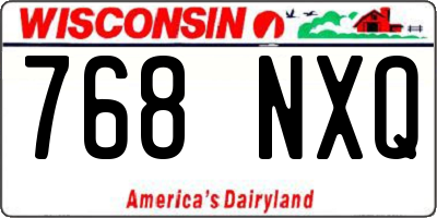 WI license plate 768NXQ