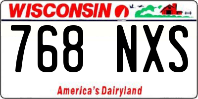 WI license plate 768NXS