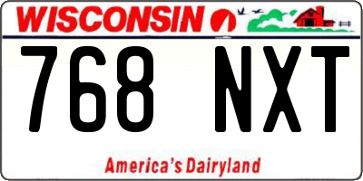 WI license plate 768NXT