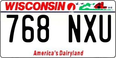 WI license plate 768NXU