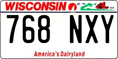 WI license plate 768NXY