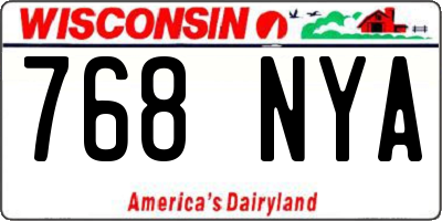 WI license plate 768NYA