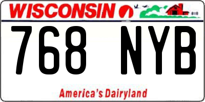 WI license plate 768NYB