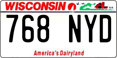 WI license plate 768NYD