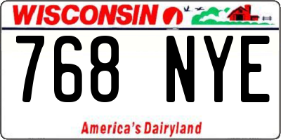 WI license plate 768NYE