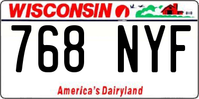 WI license plate 768NYF