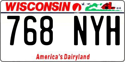 WI license plate 768NYH