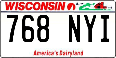 WI license plate 768NYI