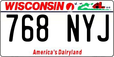 WI license plate 768NYJ