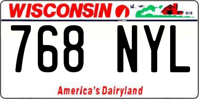 WI license plate 768NYL