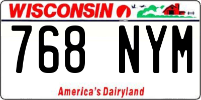 WI license plate 768NYM
