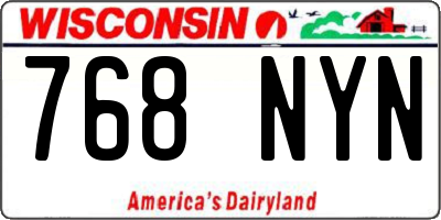 WI license plate 768NYN