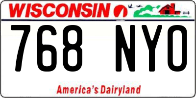 WI license plate 768NYO
