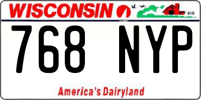 WI license plate 768NYP
