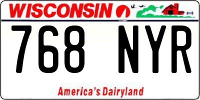 WI license plate 768NYR
