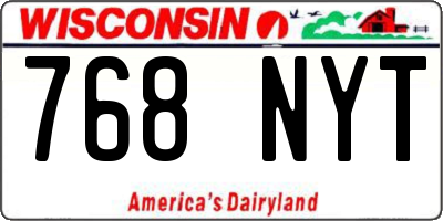 WI license plate 768NYT