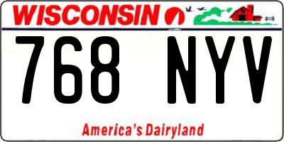 WI license plate 768NYV