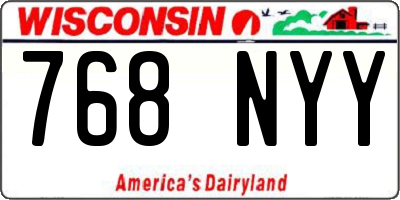 WI license plate 768NYY