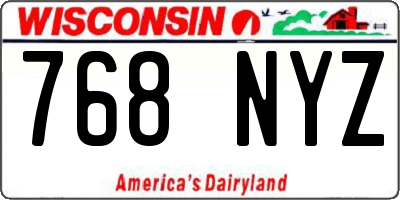 WI license plate 768NYZ