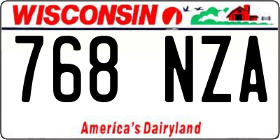 WI license plate 768NZA