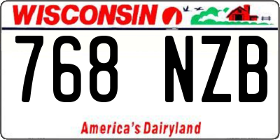 WI license plate 768NZB