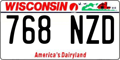 WI license plate 768NZD