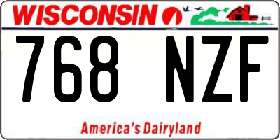 WI license plate 768NZF