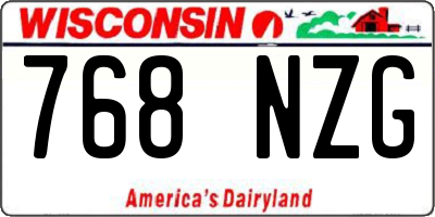 WI license plate 768NZG