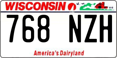 WI license plate 768NZH