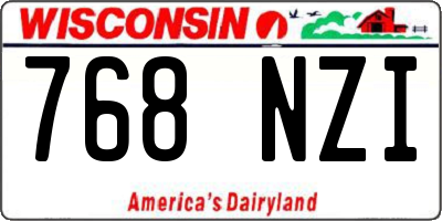 WI license plate 768NZI