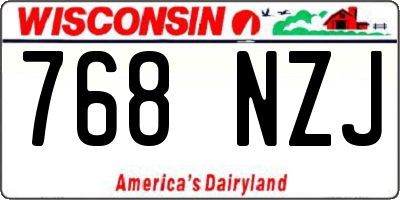 WI license plate 768NZJ