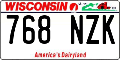 WI license plate 768NZK