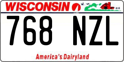 WI license plate 768NZL
