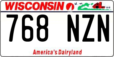 WI license plate 768NZN