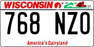 WI license plate 768NZO