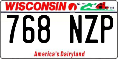 WI license plate 768NZP