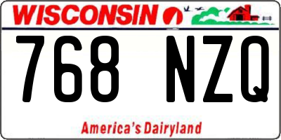 WI license plate 768NZQ