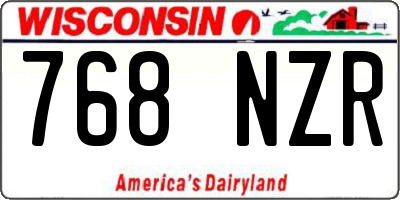 WI license plate 768NZR