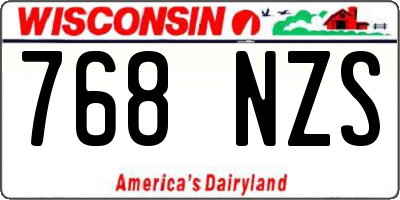 WI license plate 768NZS