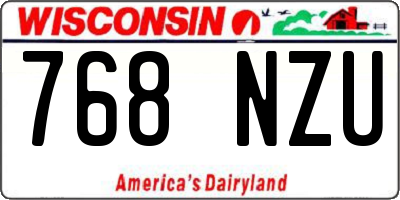 WI license plate 768NZU