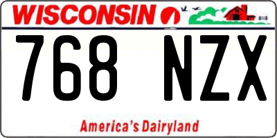 WI license plate 768NZX