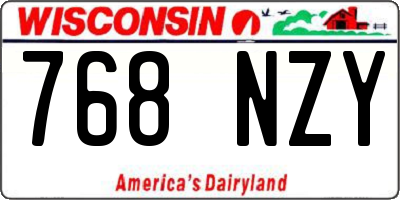 WI license plate 768NZY