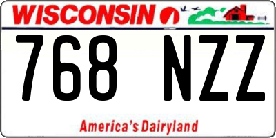 WI license plate 768NZZ