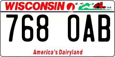 WI license plate 768OAB